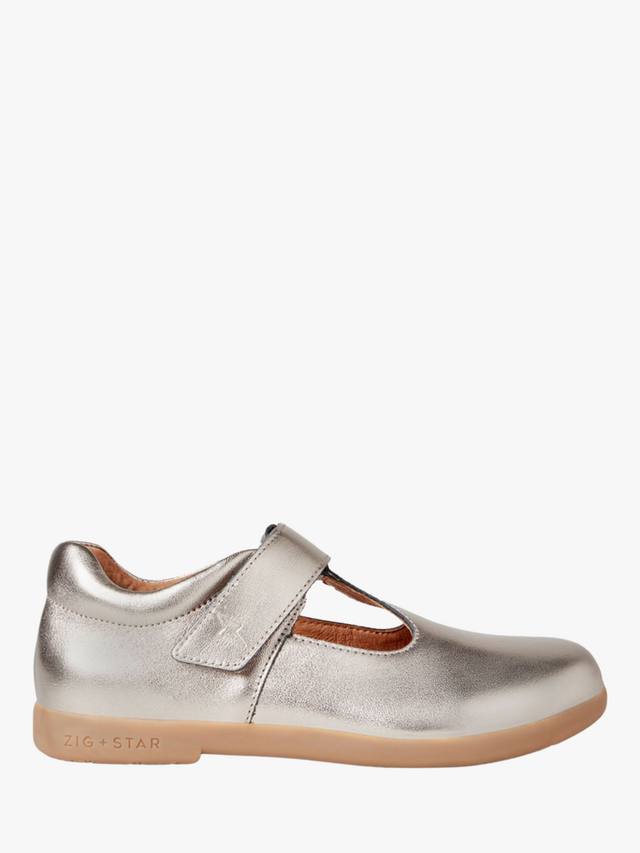 

Детские туфли T-Bar с металлическим эффектом Zig+Star, Pewter Leather