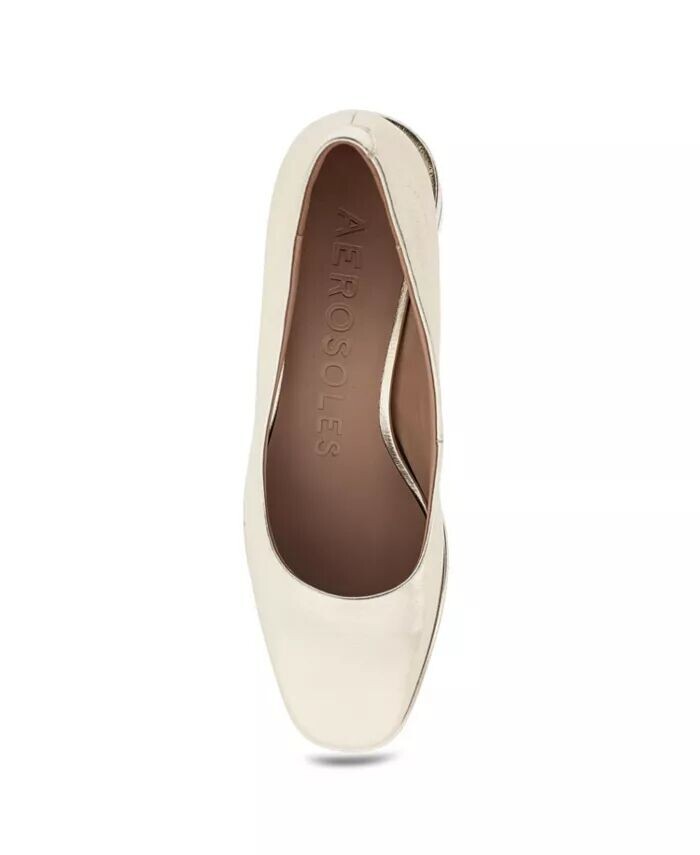 Платье Alae, туфли-лодочки, средний каблук Aerosoles, золото — фото 4