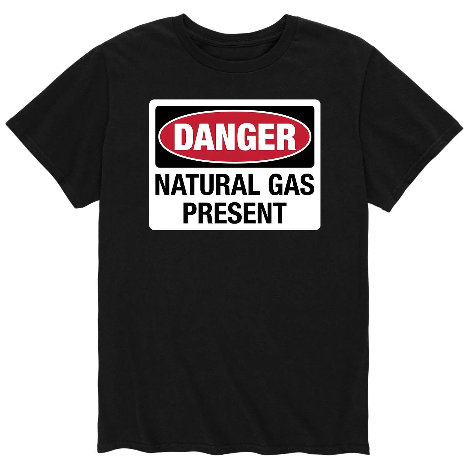 

Мужская футболка с надписью «Danger Natural Gas Present» Licensed Character