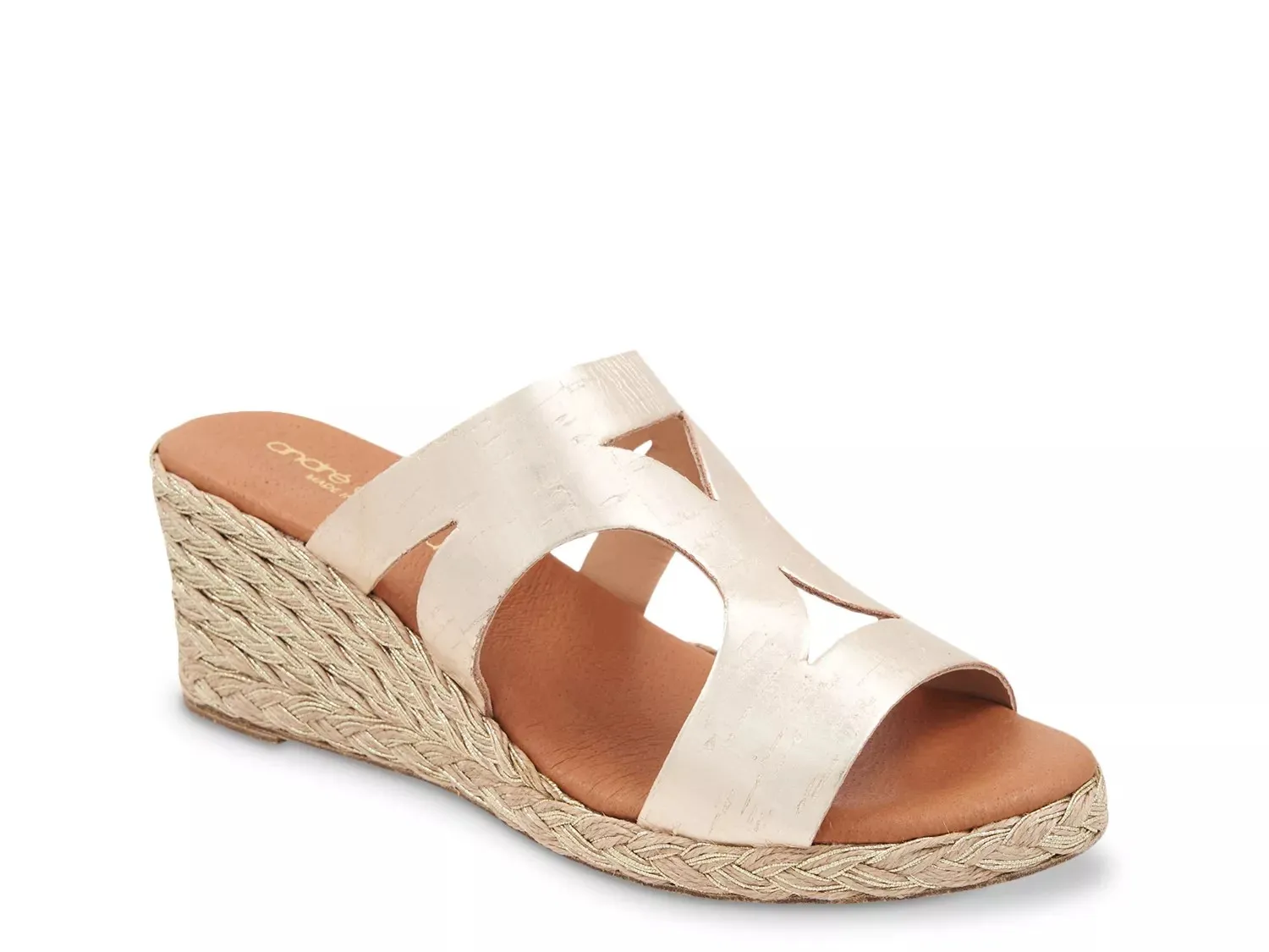 Andre Assous Addison Espadrille сандалии на танкетке, золотистый металлик