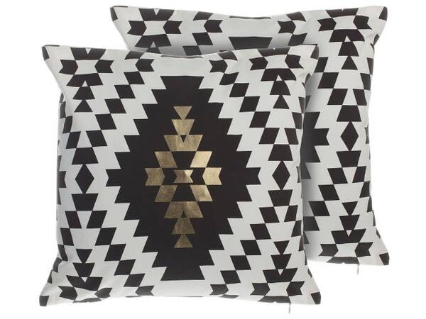 

Подушка Beliani 2 шт COLEUS, 45x45x45 см цвет schwarz/gold/weiß
