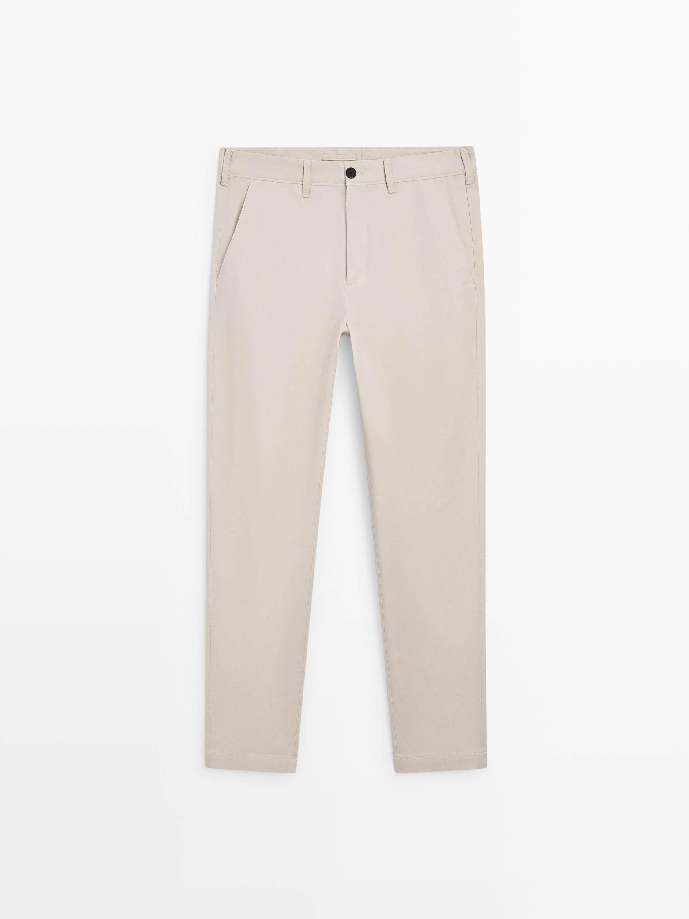 

Брюки slim fit из хлопковой смеси Massimo Dutti, beige