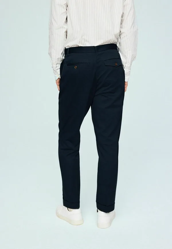 Классические зауженные брюки с двойной складкой Next, Navy Blue — фото 2
