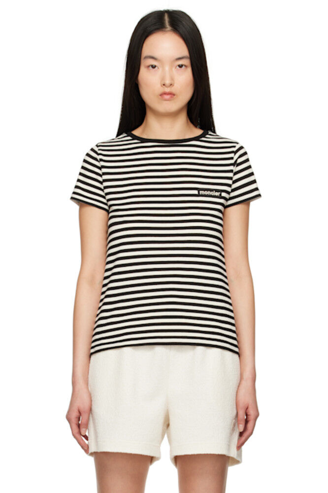 

Футболка в полоску цвета «Off-White & Black» Moncler