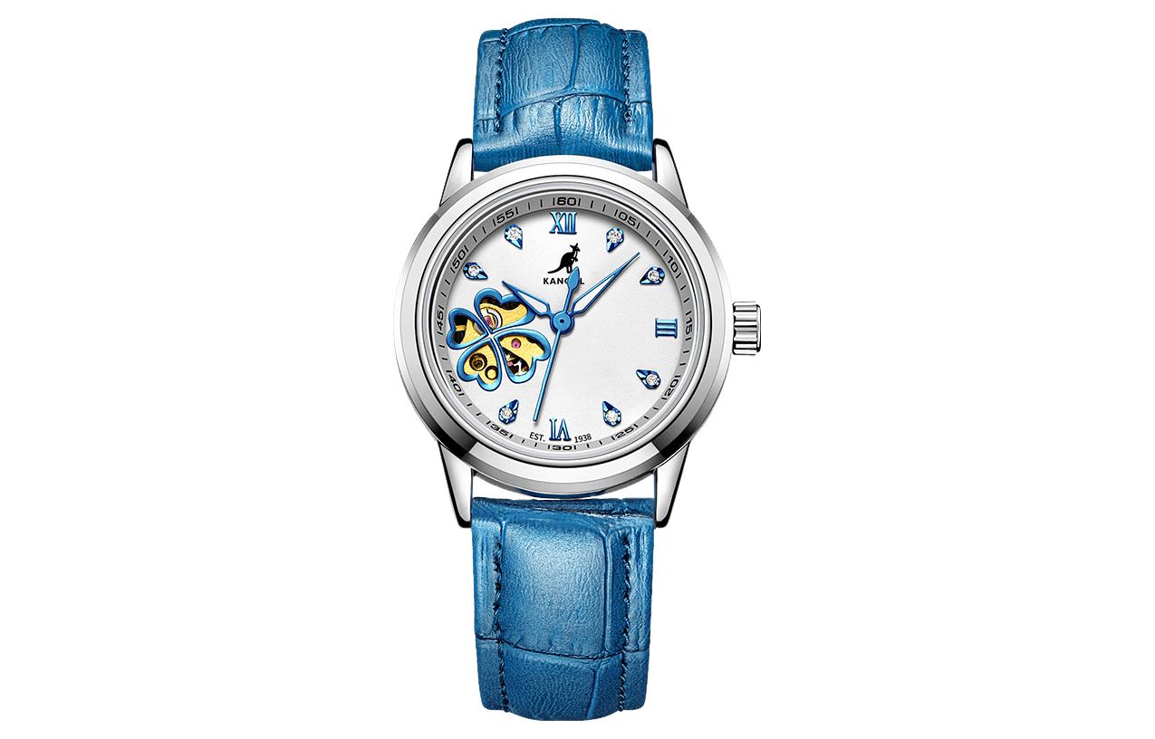 

KANGOL Часы Automatic Mechanical Movement Genuine Leather Strap Watch Women's Watch Black Dial -K115