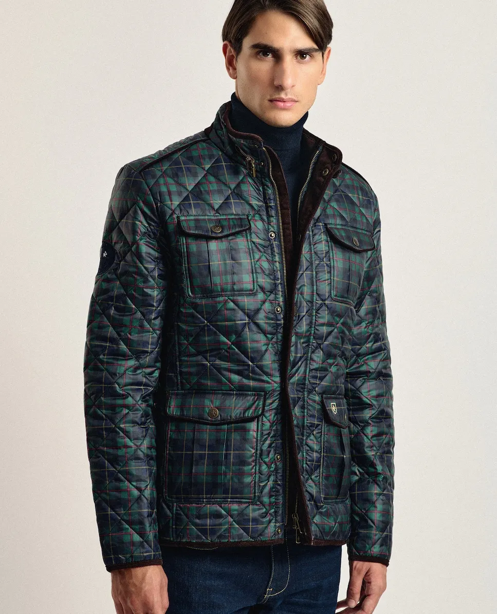 

Мужской пуховик с многокрасочной стежкой с восковым эффектом Valecuatro, мультиколор