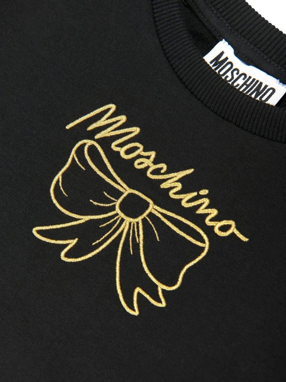 Хлопковая толстовка Moschino Kids, черный — фото 4