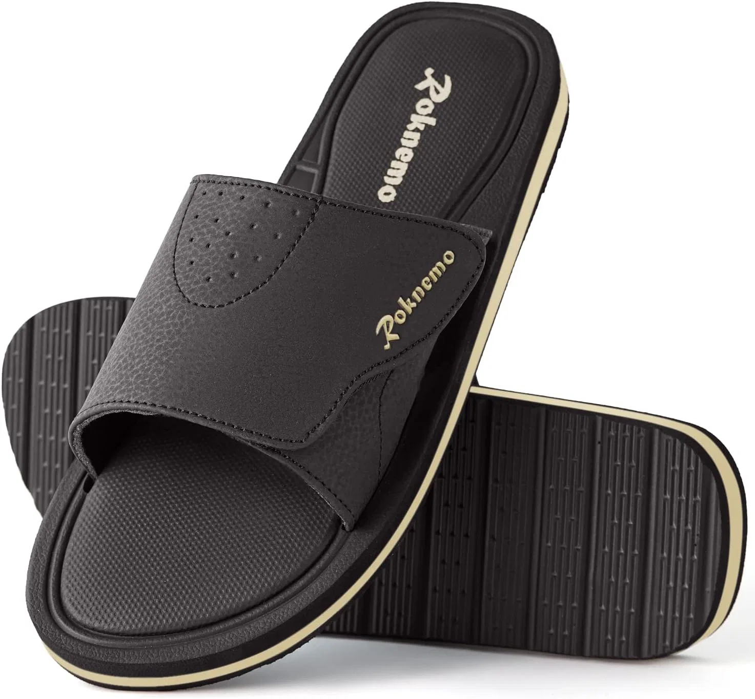 Сандалии мужские с регулировкой, Memory Foam, Dark Brown Roknemo