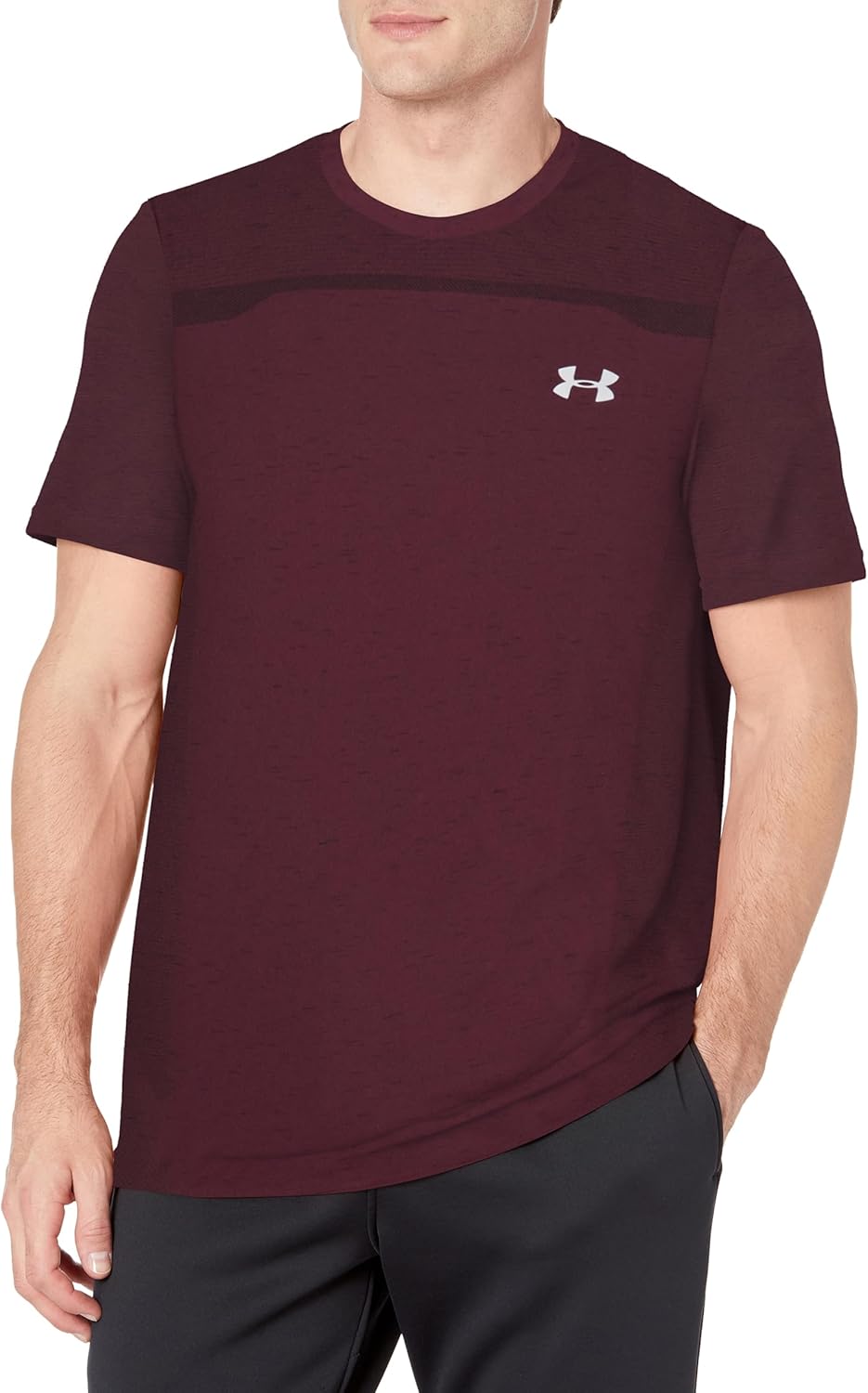 

Мужская бесшовная футболка с коротким рукавом от Under Armour, (600) Dark Maroon/Mod Gray