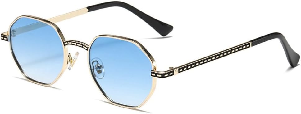 

Многоугольные шестиугольные градиентные солнцезащитные очки в стиле заката. Металлические модные солнцезащитные очки. Солнцезащитные очки в стиле ретро для мужчин и женщин MTZJH, C7