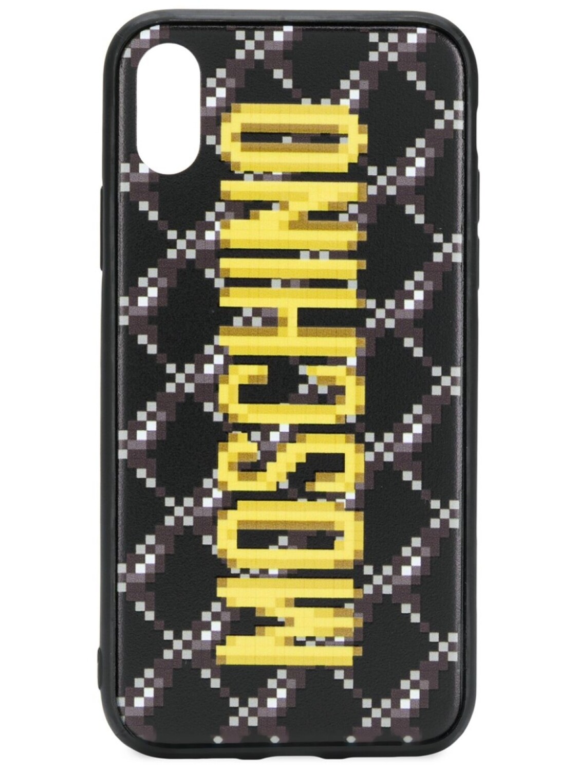 

Moschino чехол для iPhone X с пиксельным логотипом, черный