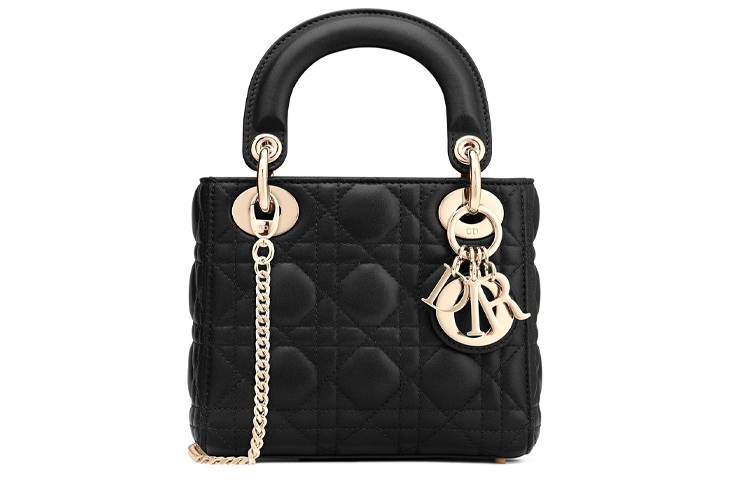 

DIOR Женская сумка из матовой кожи ягненка мини черная