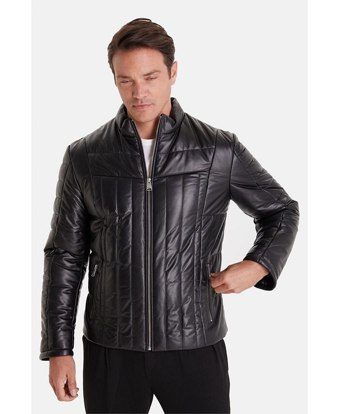 

Мужская модная куртка, черная наппа Furniq UK, цвет Black