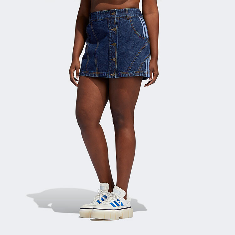 Adidas Originals Женская джинсовая юбка, цвет Blue — фото 3