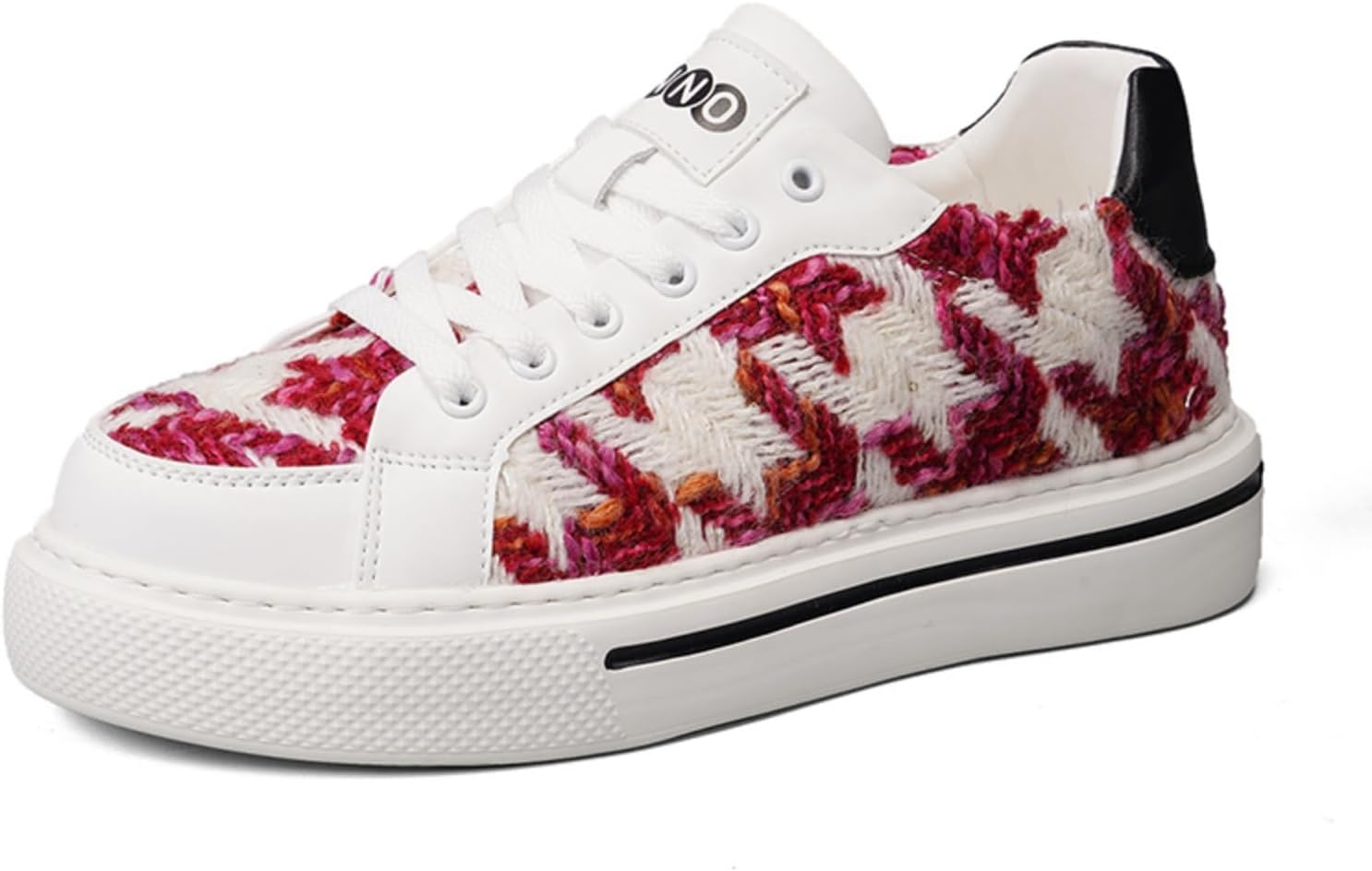 

Мужские модные низкие кроссовки на толстой подошве из канваса, шнуровка, стильные, удобные и противоскользящие, подходят для спорта, прогулок и вождения Aokisx, белый/красный