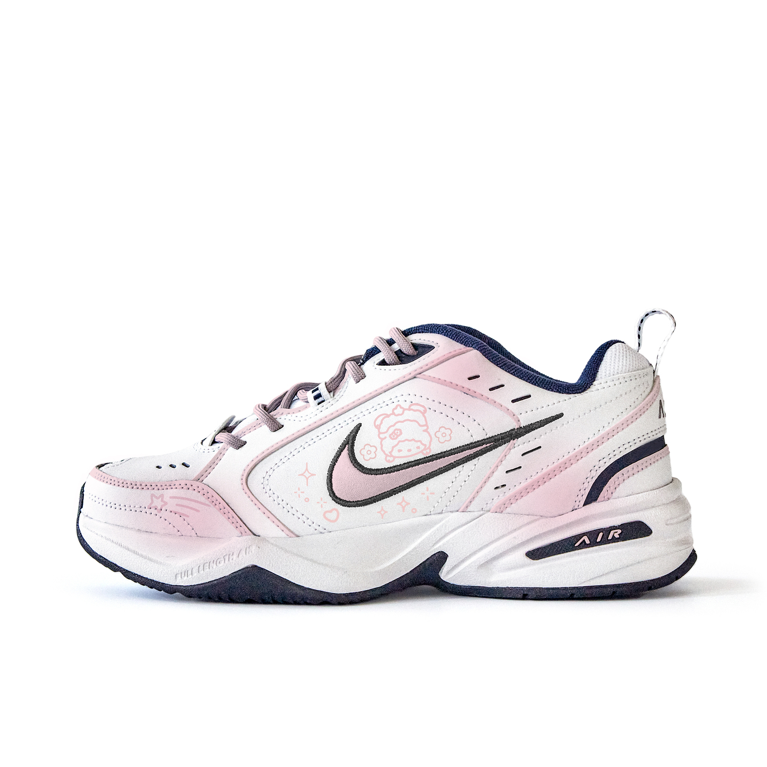 

Nike Air Monarch 4 противоскользящие износостойкие низкие массивные кроссовки унисекс бело-розовые, цвет White Pink