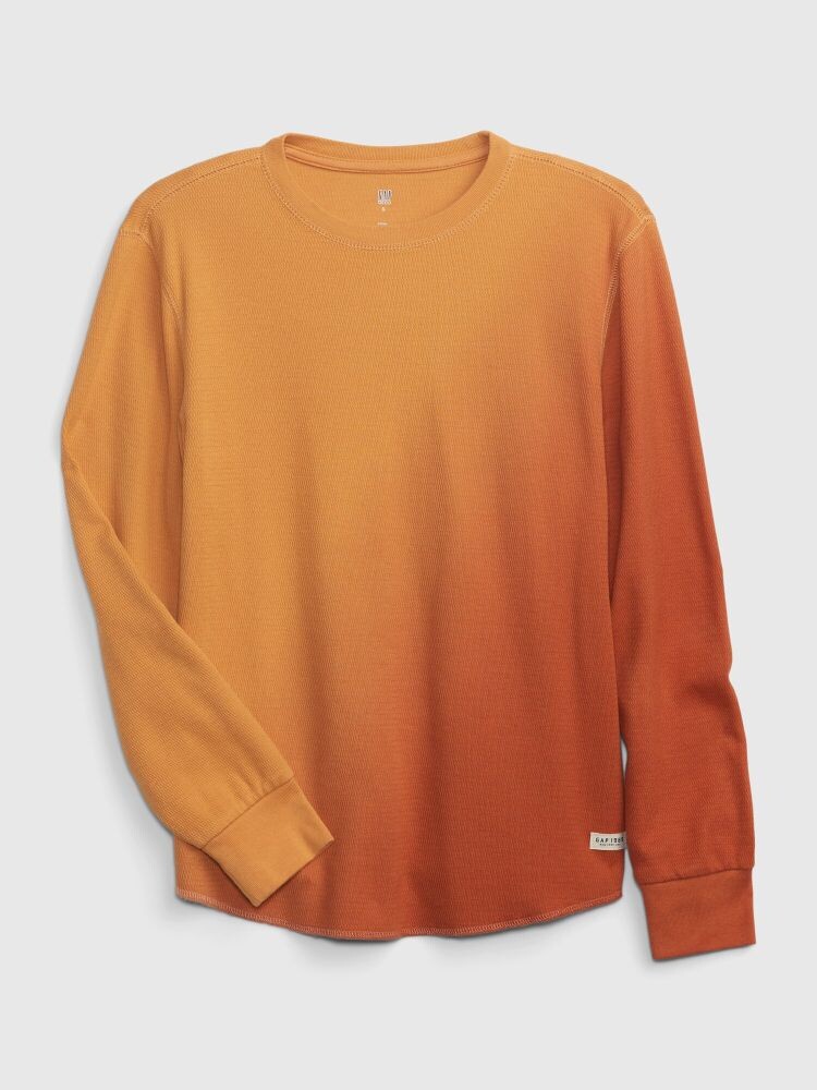 

Детская хлопковая футболка Gap, желтый