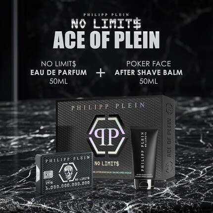 Мужской набор Philipp Plein Ace of Plein с парфюмерной водой No Limits 50 мл и ароматом после бритья 50 мл с восточными и древесными нотами — фото 2