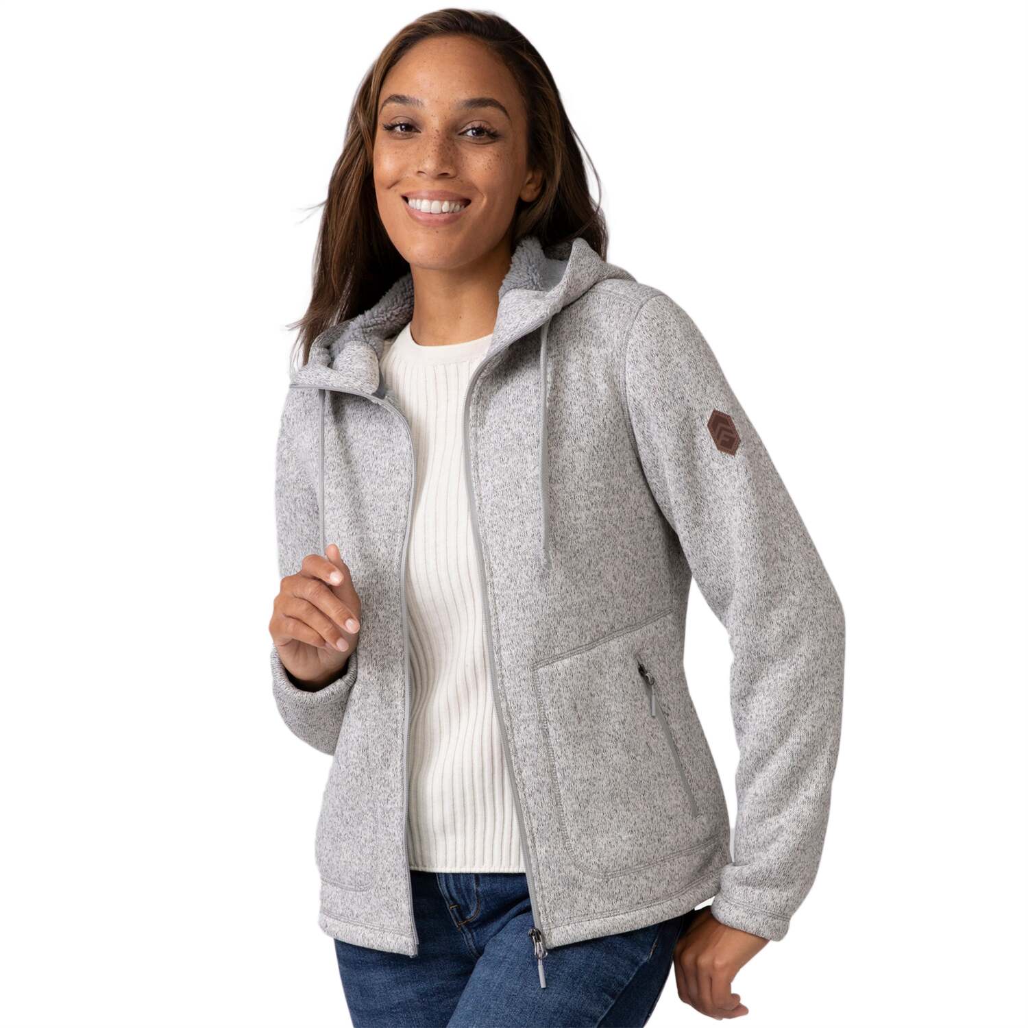 

Free Country Женская горная флисовая куртка, серебряный