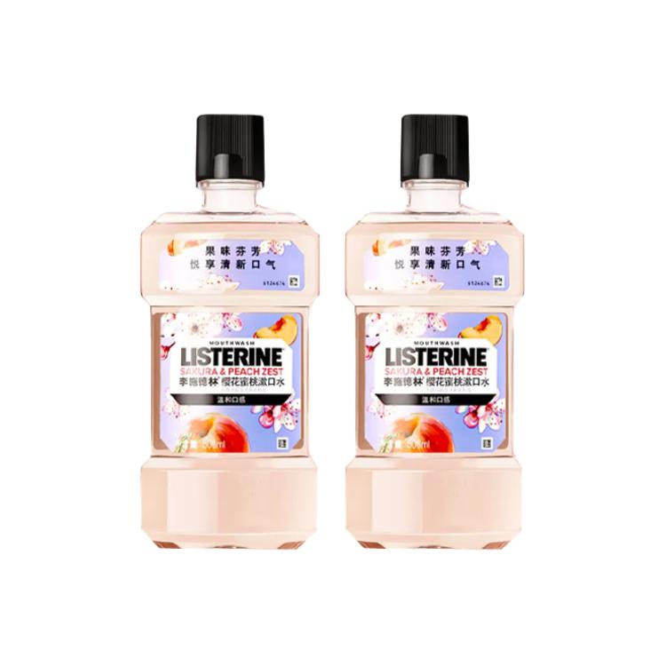 Listerine Ополаскиватель для полости рта Cherry Blossom Peach, очищающий, 500 мл*3, Mint — фото 3