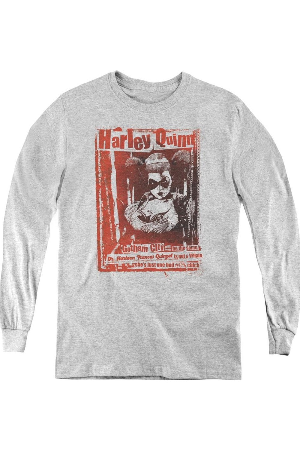 

Футболка с длинным рукавом Dr Quinn для детей Batman Gildan, Athletic Heather