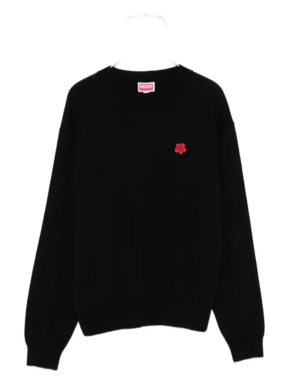 

Шерстяной свитер с цветочной вышивкой KENZO, черный