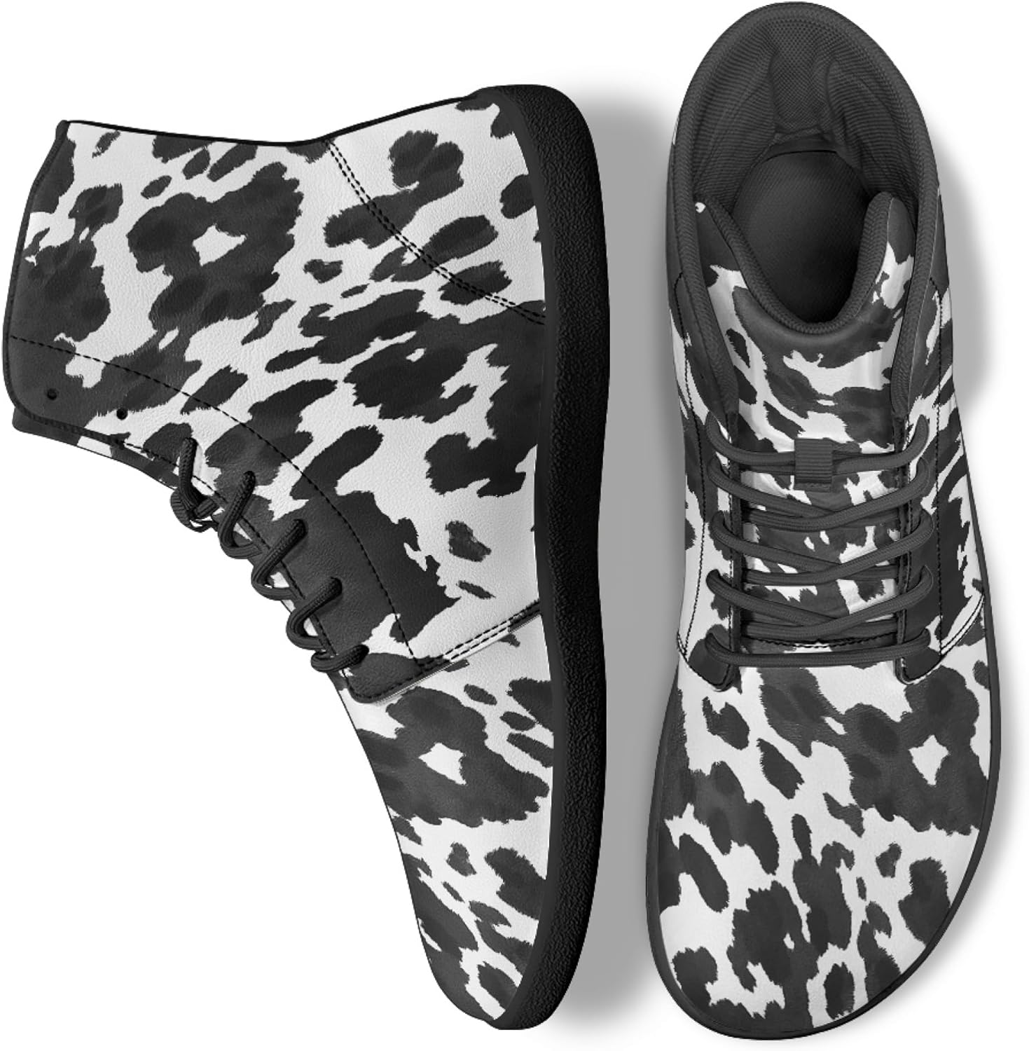 

Модные кроссовки для женщин и мужчин на высокой подошве Босоножки Плоская обувь Arleeorkee, Cow Print