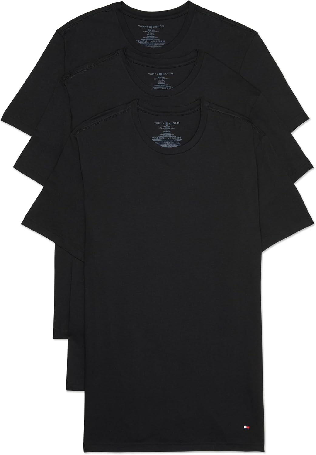 

Мужские классические хлопковые майки Tommy Hilfiger с круглым вырезом, упаковка из 3 шт., 3 Black