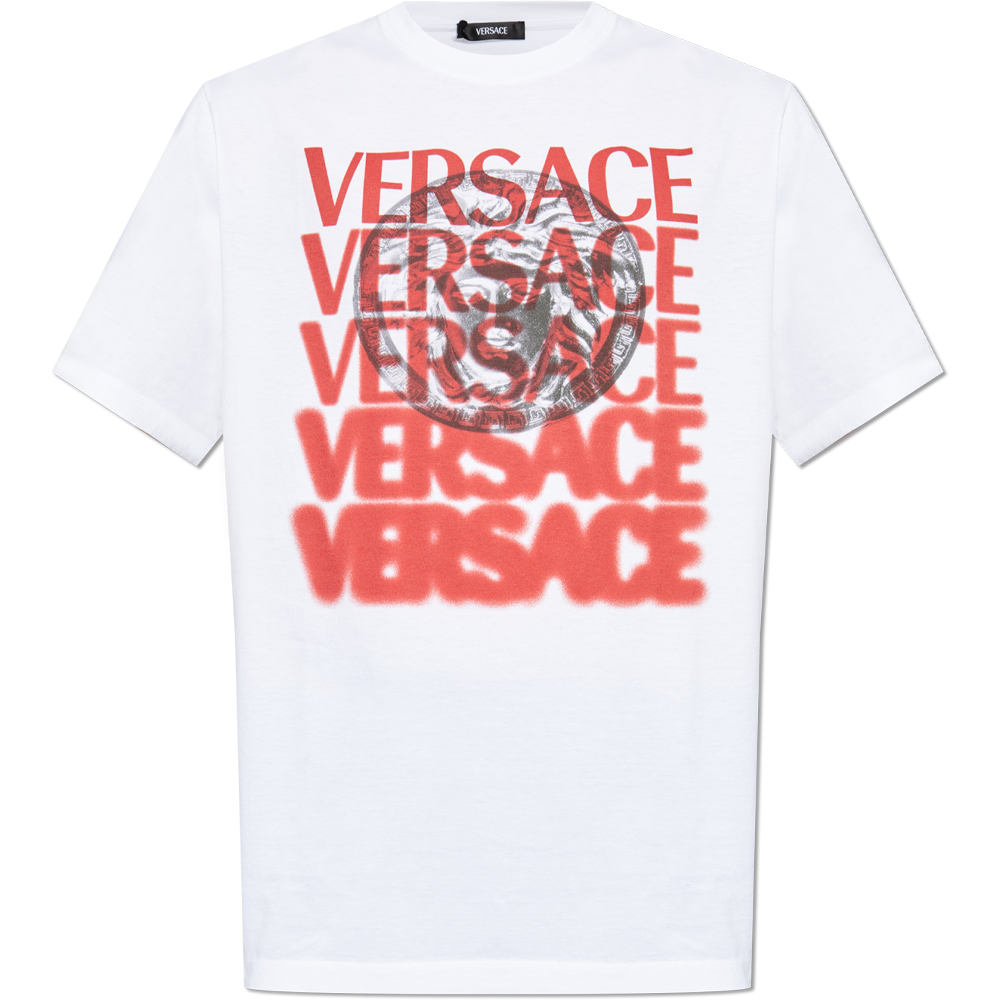 

Футболка с круглым вырезом и логотипом VERSACE, белый