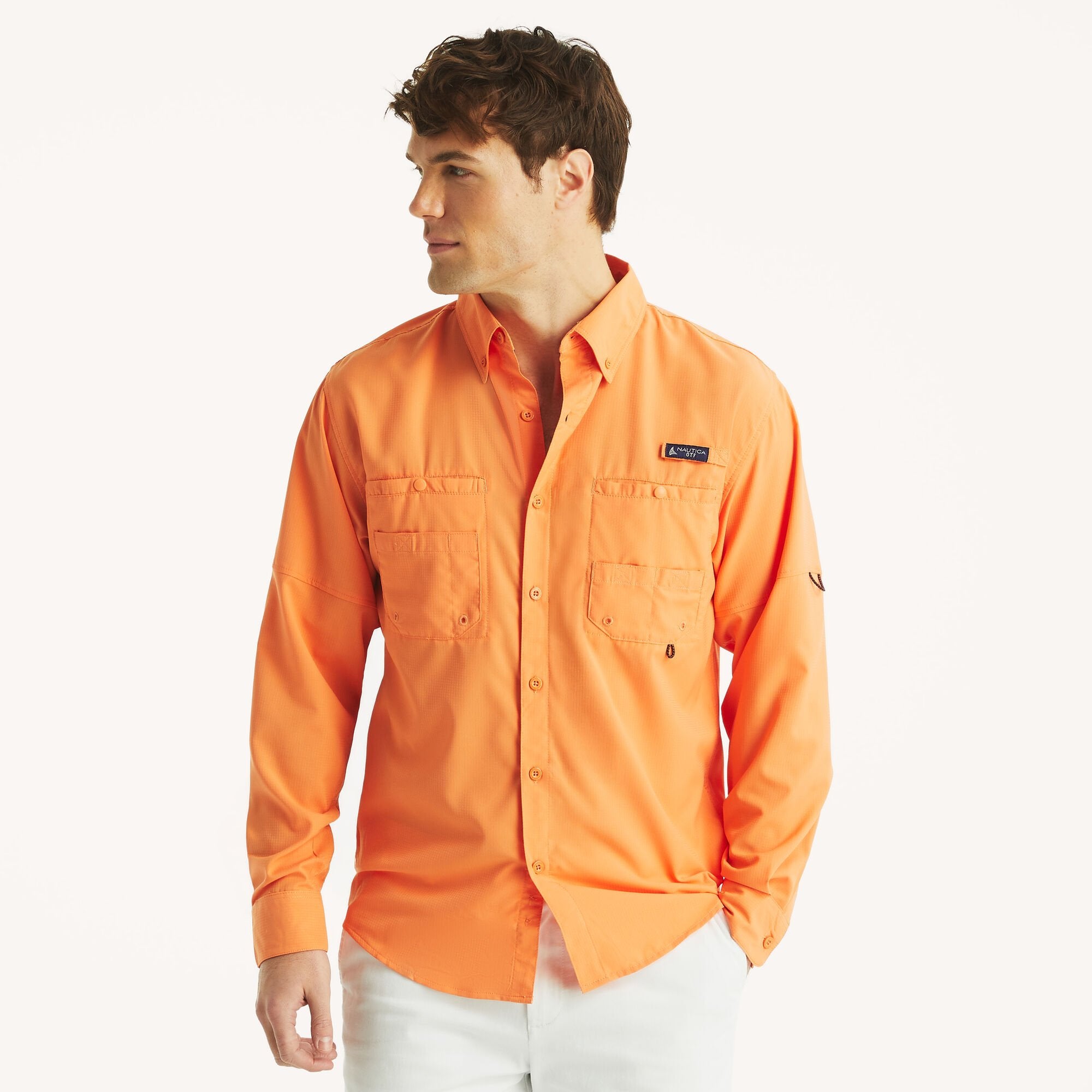 

Nautica Мужская рубашка Nautica Otf на пуговицах, оранжевый