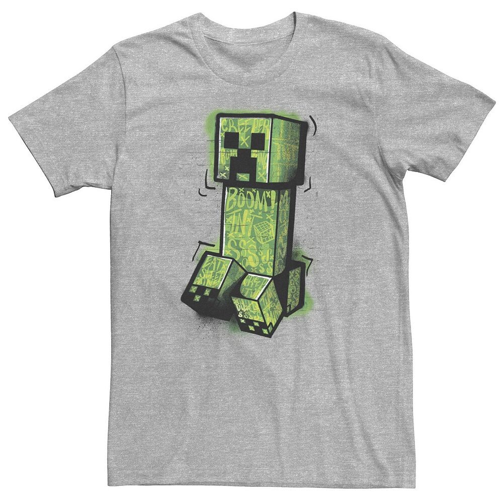 

Футболка Big & Tall Minecraft Creeper в стиле граффити с портретом Licensed Character, цвет Athletic Heather