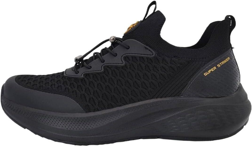 

Мужские модные трикотажные кроссовки без шнурков для повседневной носки, прогулок, для кемпинга, легкие дышащие спортивные обувь Super Striker, черный