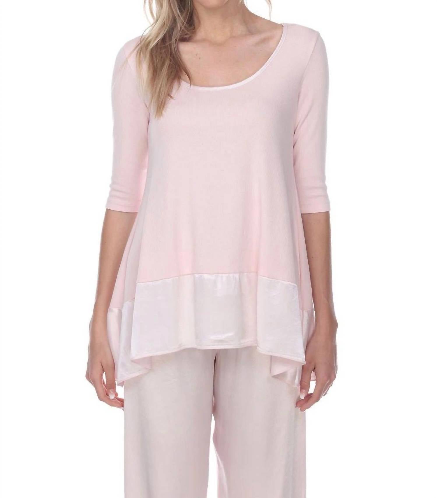 

Свободный топ Kiki Three Quarter в цвете Blush PJ Harlow, красный