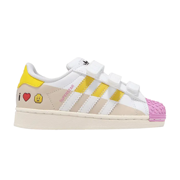 

Кроссовки adidas LEGO x Superstar CF C I Love Lego - Pink, белый