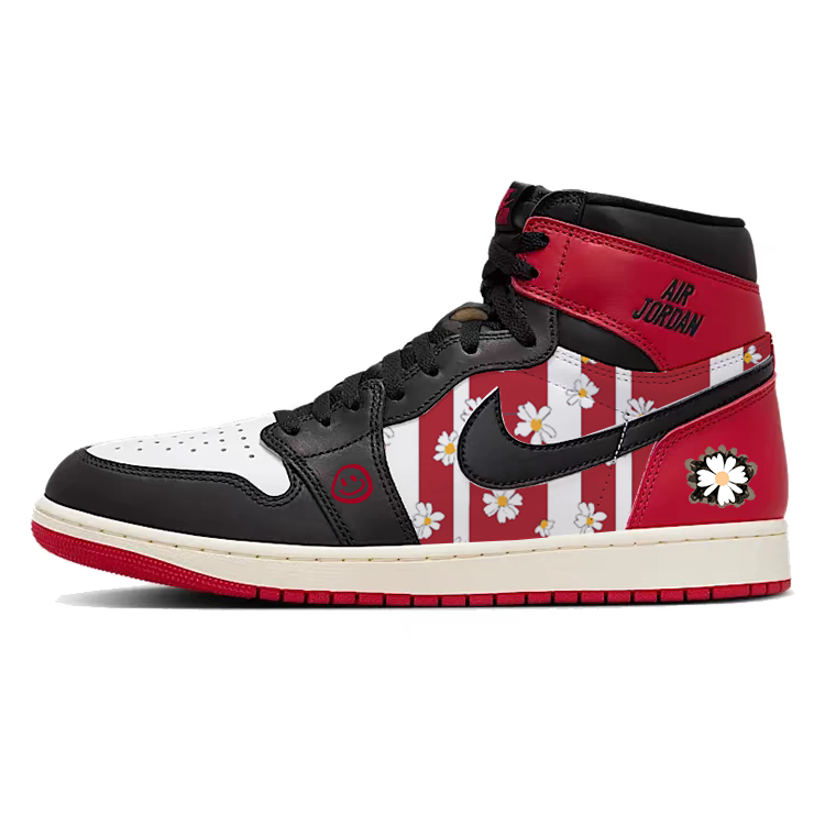 

Jordan Баскетбольные кроссовки Air 1 High Top Vintage, мужские, черные, белые, красные