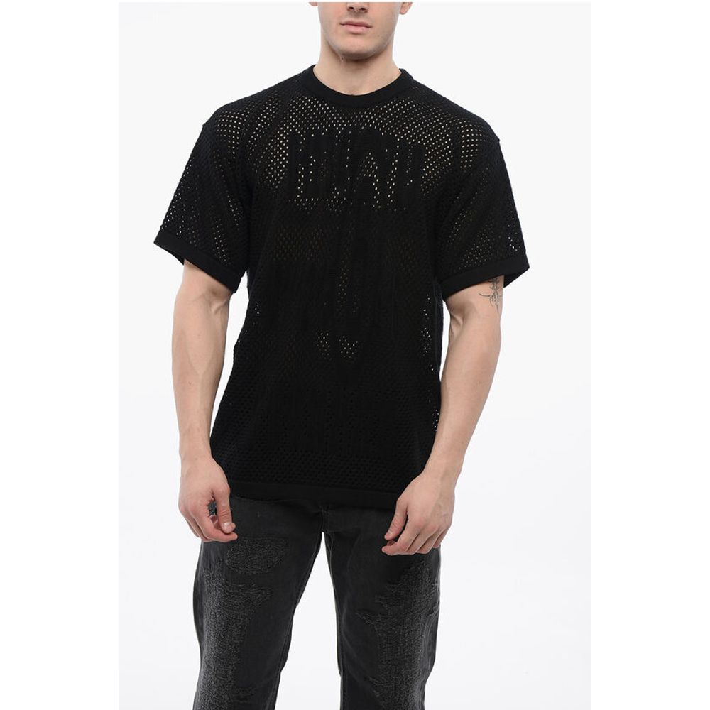 

MM6 Ажурный хлопковый свитер с круглым вырезом Maison Margiela, Black