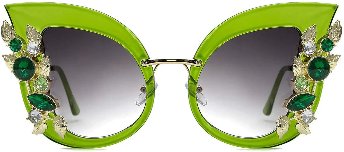 

Солнцезащитные очки Slocyclub с украшениями, оригинальные солнцезащитные очки в форме бабочки, большие солнцезащитные очки со стразами для женщин, 04-green