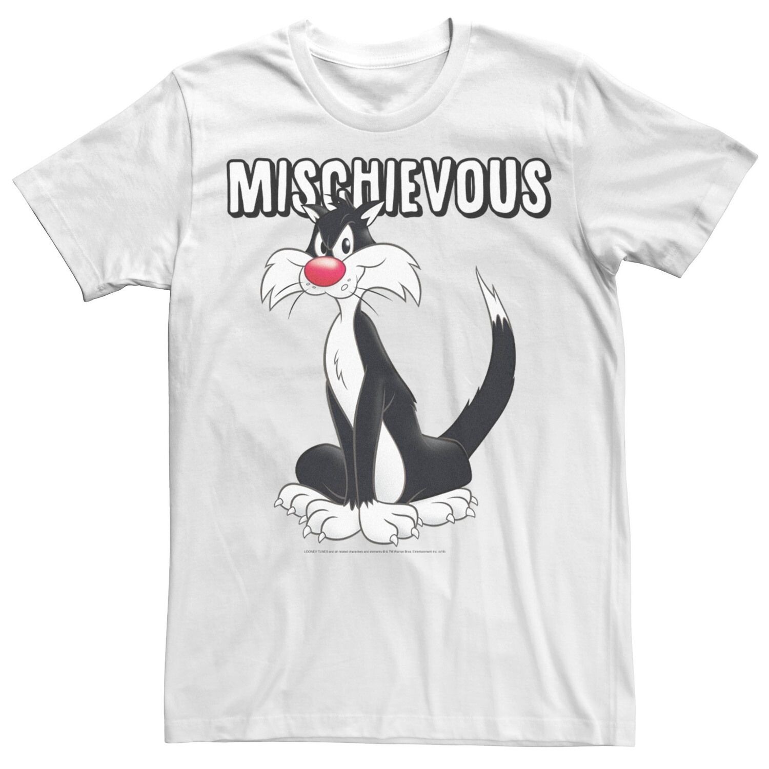 

Мужская футболка с озорным портретом Looney Tunes Sylvester Licensed Character