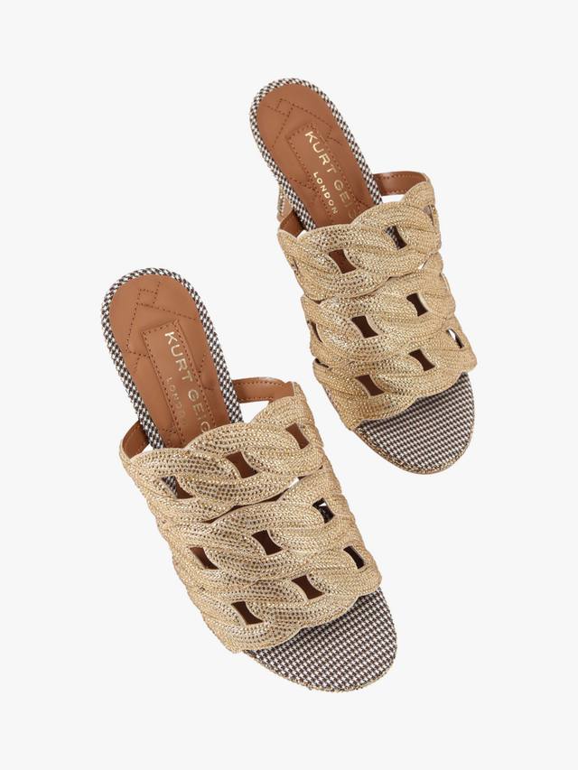 Кристальные мюлы-сабо на шпильке с цепочкой Kurt Geiger London, Gold — фото 3