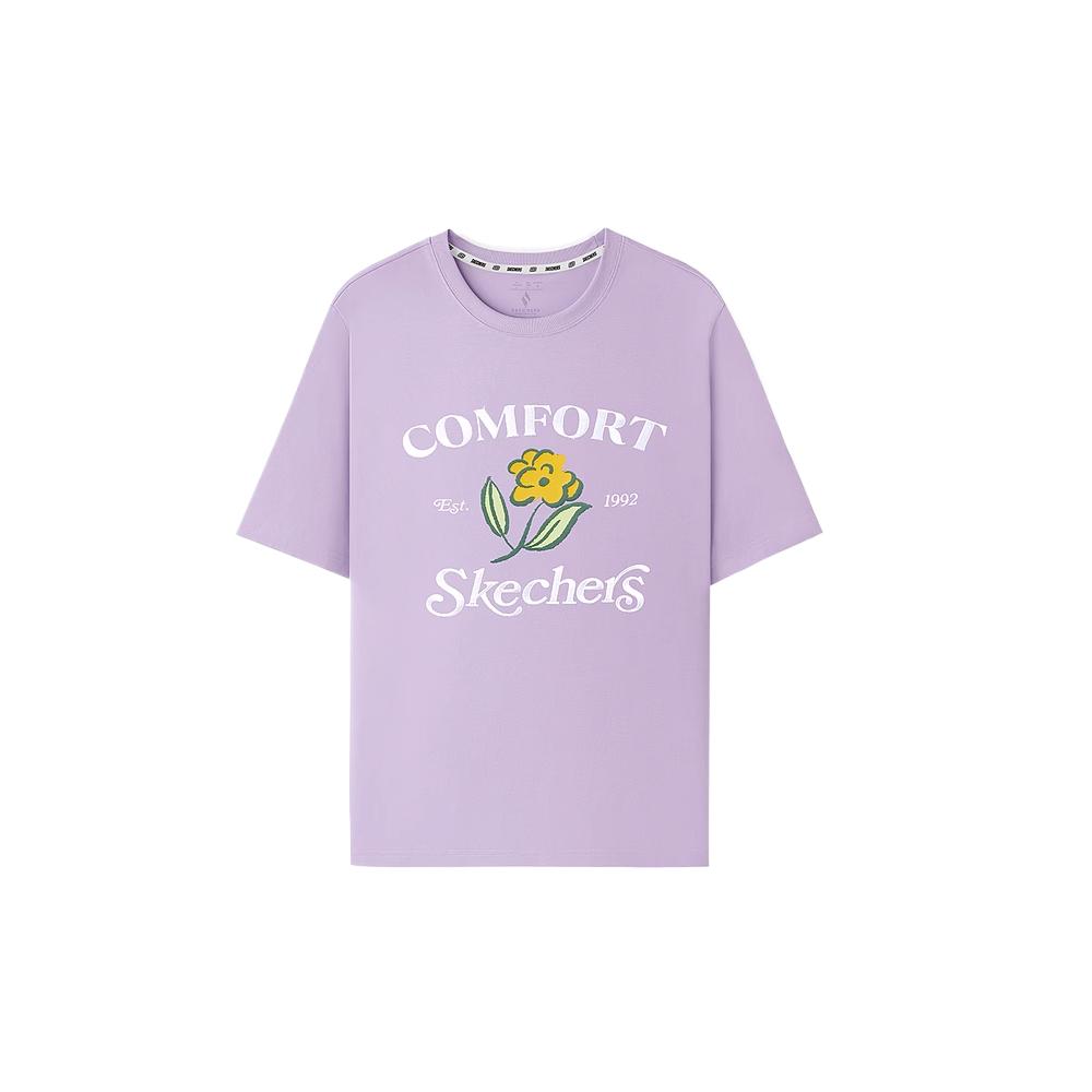 

Skechers Футболка с заниженным плечом SS25 женская Lavender 00KC, Розовый, Skechers Футболка с заниженным плечом SS25 женская Lavender 00KC