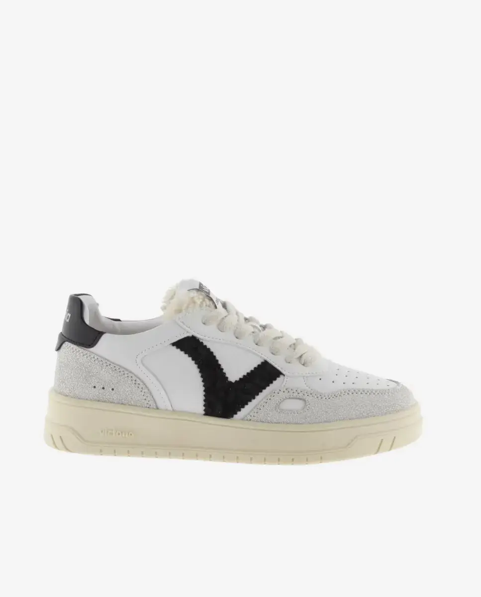 

Женская спортивная обувь с вставками из потрескавшейся замши и логотипом с животным принтом Victoria, черный