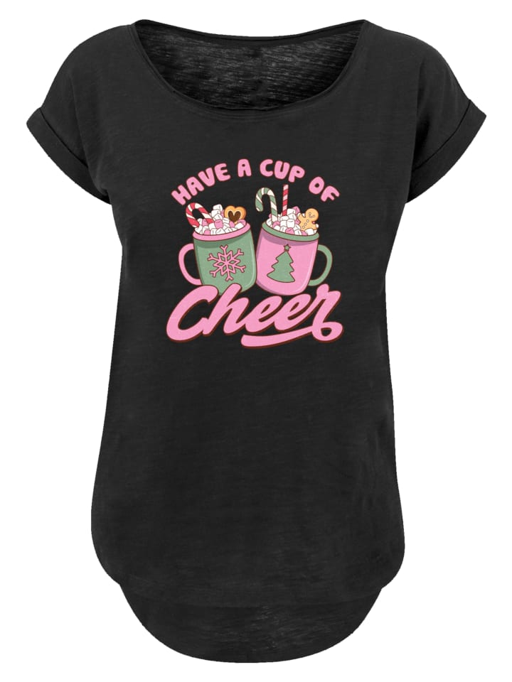 

Футболка F4NT4STIC Long Cut T-Shirt Have a Cup of Cheer Weihnachten, черный