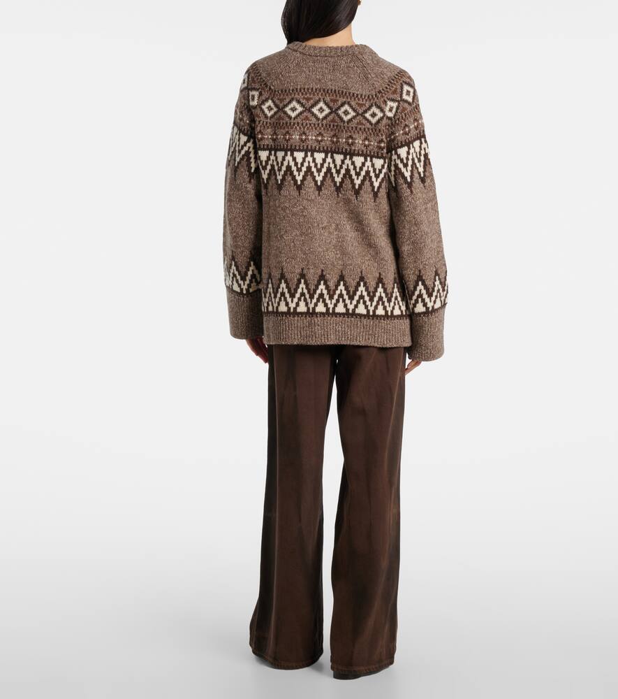 Кардиган из шерсти с жаккардом Fair Isle Polo Ralph Lauren, Mushroom Multi — фото 3