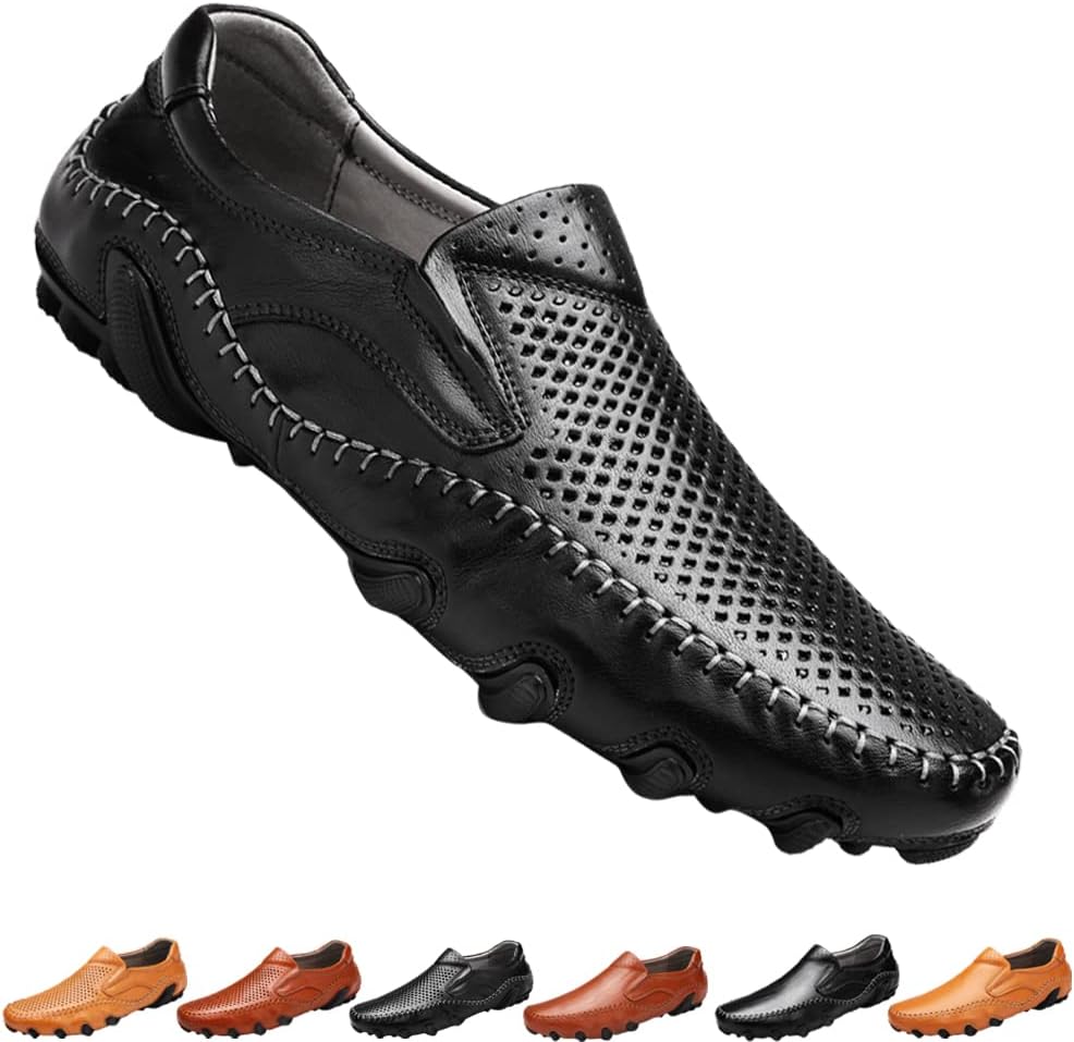 

Мужские модные повседневные кожаные сандалии AQIXIDX, деловые сандалии с закрытым носком, дышащие и удобные, обувь для свадеб и вечеринок, Blacka