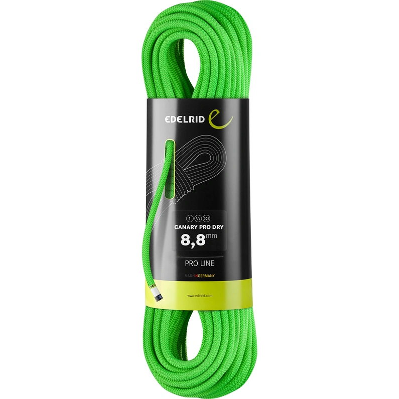 

Альпинистская веревка Canary pro dry 8.8 Edelrid, neon green