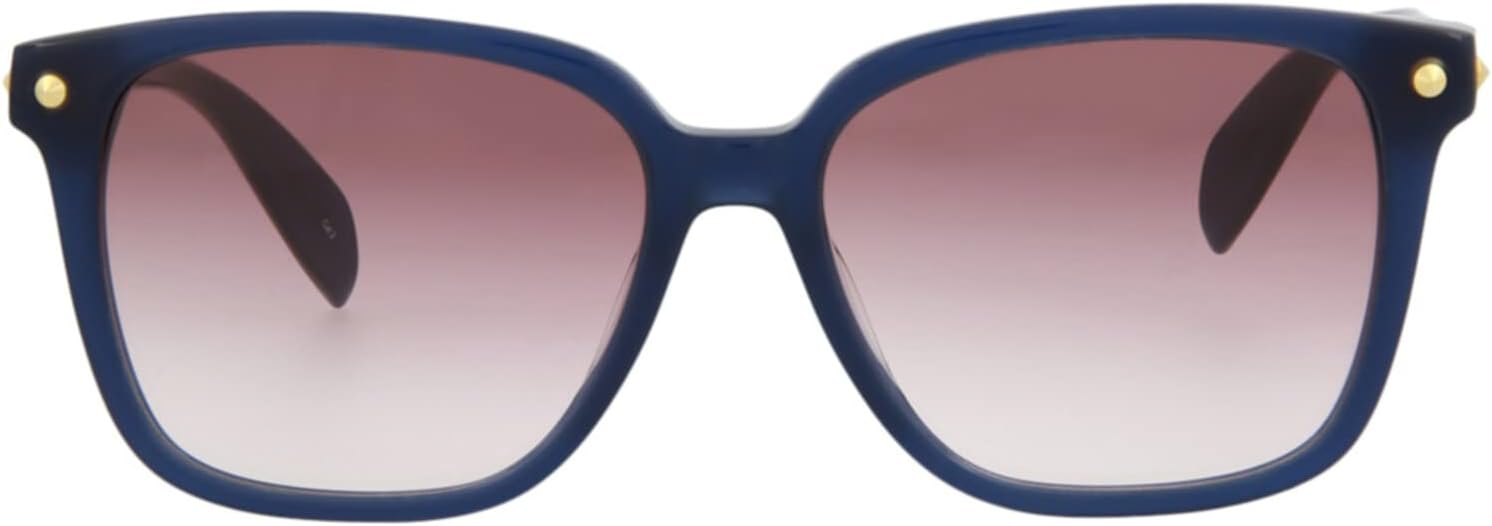 

Солнцезащитные очки Alexander McQueen квадратной/прямоугольной формы, блестящие, молочно-голубые, класса люкс, изготовлены в Италии, оправа из ацетата, дизайнерская мода для повседневной роскоши