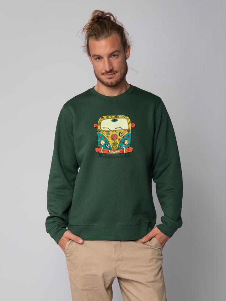

Толстовка wat Apparel Hippies Bus, цвет bottle green