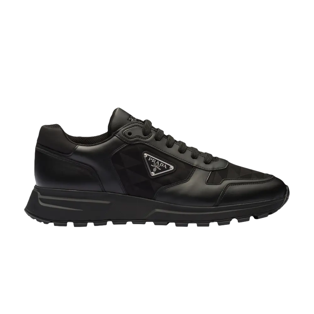 Обувь Prada Leather and Re-Nylon, черный