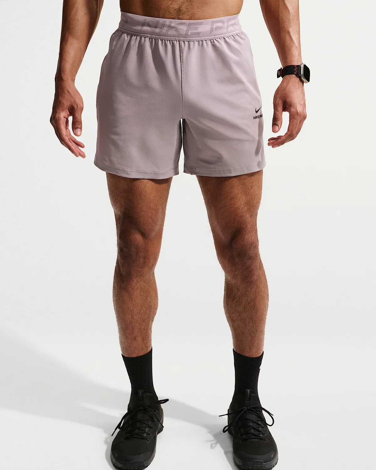 Мужские шорты Nike Pro Training Dri-FIT 6", Light Violet Ore/Black — фото 2