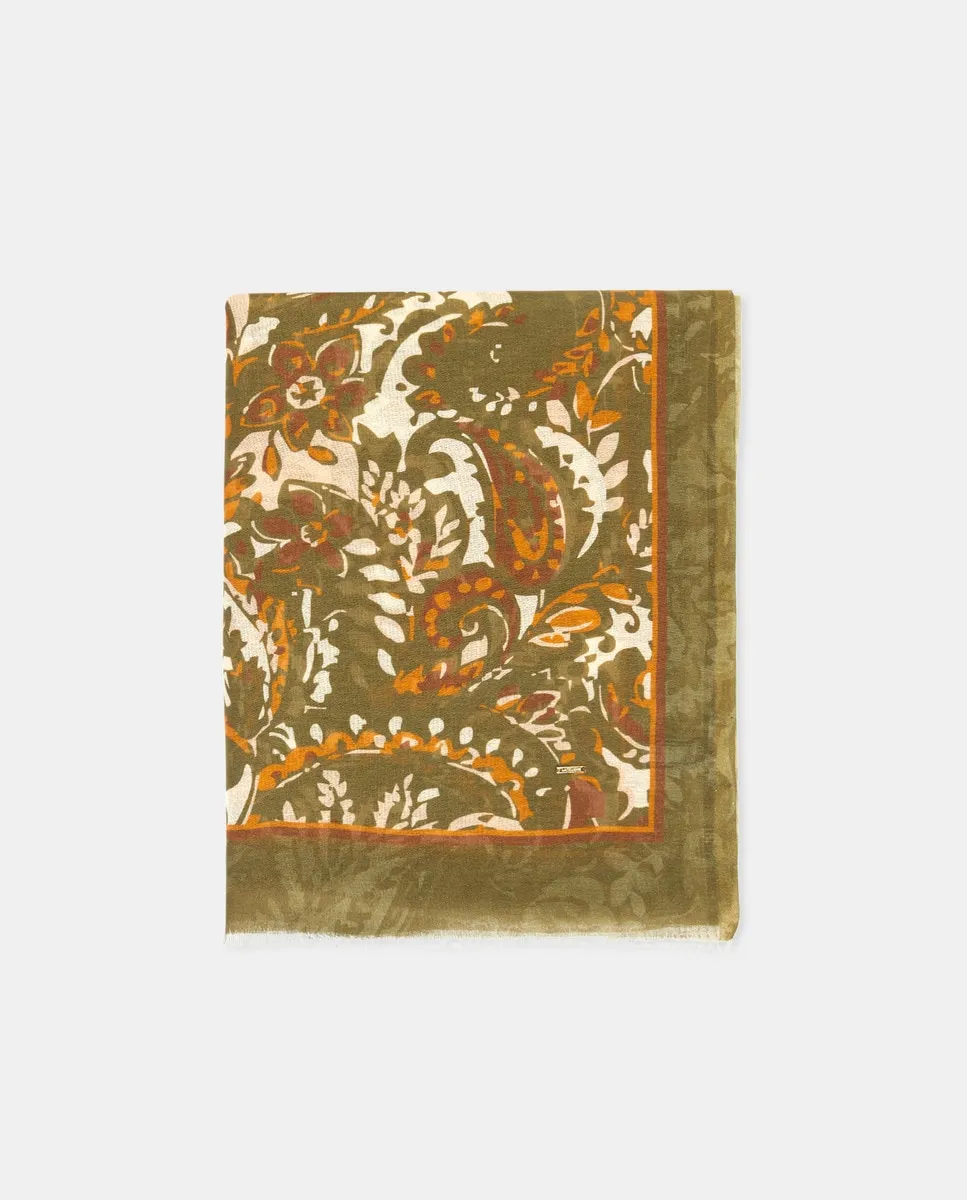 

Шарф с узором пейсли и люрексом Latouche, хаки